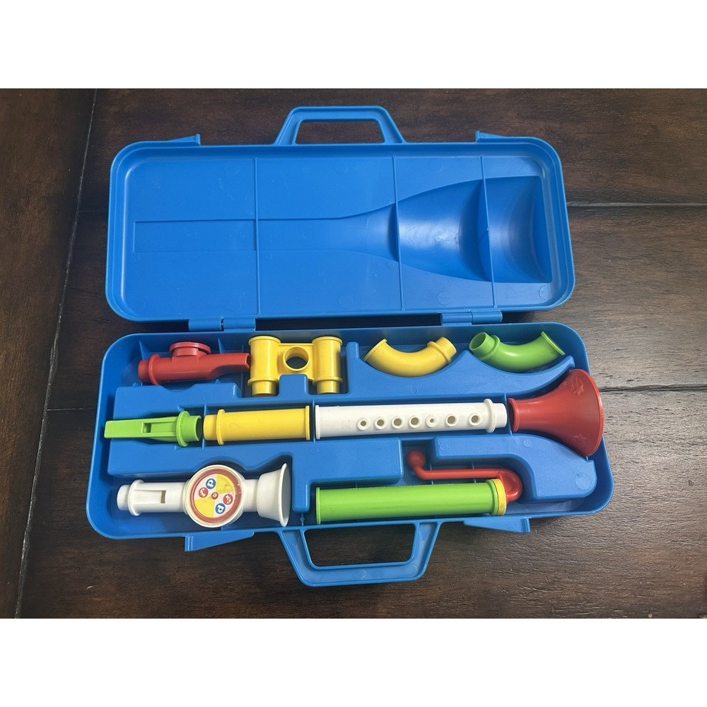 Vintage 1984 Fisher-Price CRAZY COMBO HORN SET  #604 COMPLETE Toy Musical Set